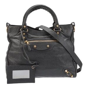 Balenciaga Moto Velo Grey with Giant Gold Studs